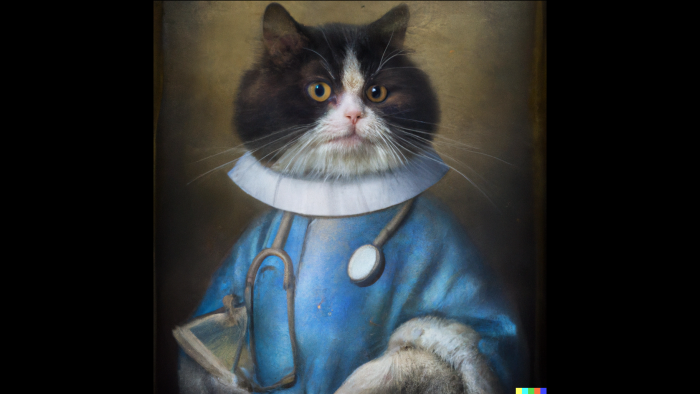 DALL·E 2023-05-09 12.12.49 - renaissance painting close-up cat dressed as a doctor.png