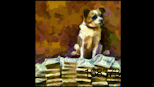 DALL·E 2023-05-09 11.59.43 - impressionist painting of dog sitting on pile of money.png