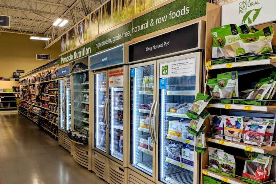 refrigerated pet food section